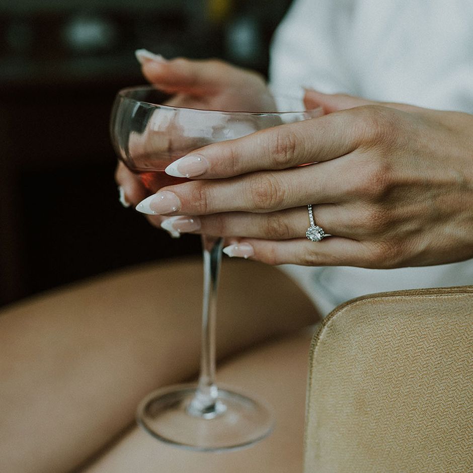 Nails to show hot sale off engagement ring