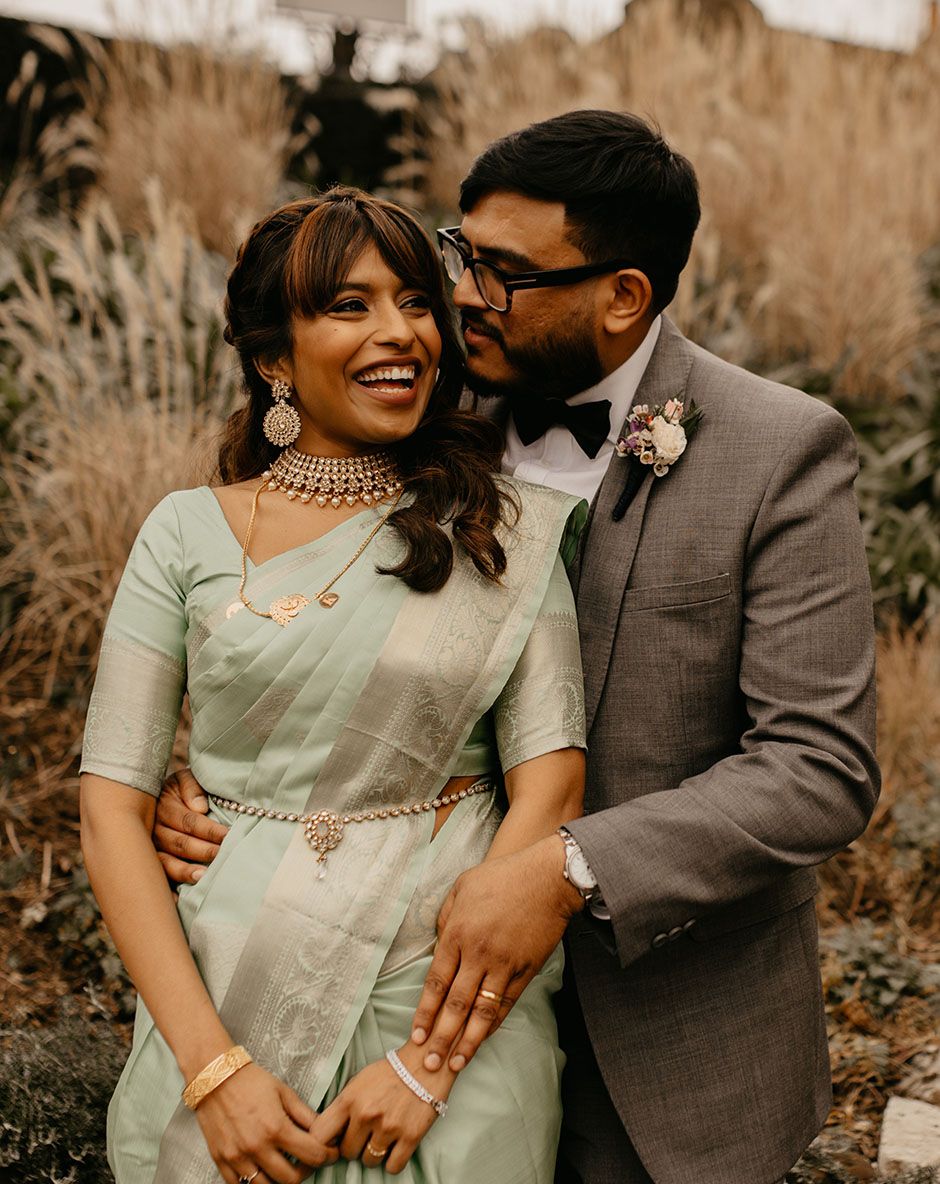 Mint Green Saree For Multicultural Wedding - Rock My Wedding