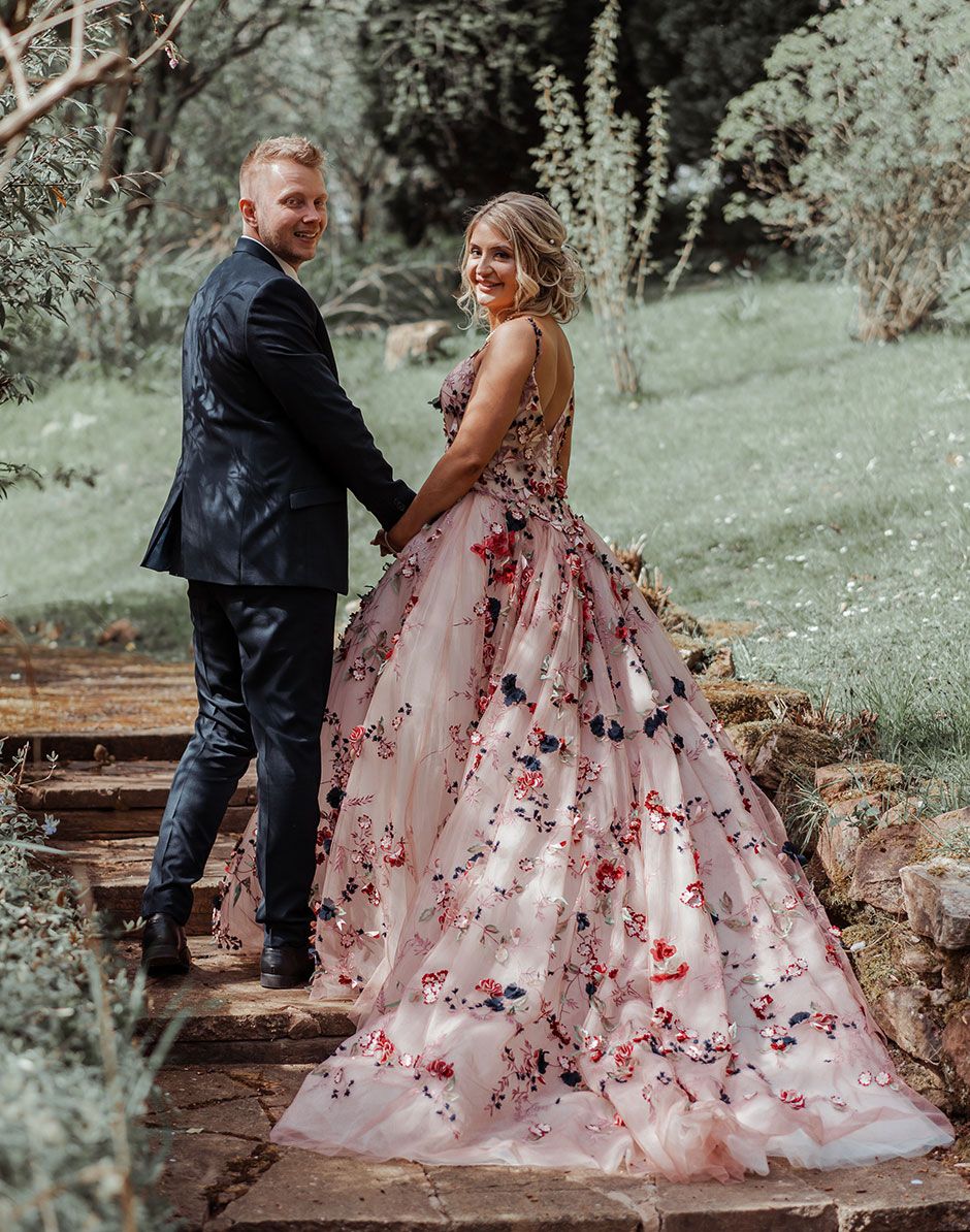 Floral Appliqué Wedding Dress - Rock My Wedding