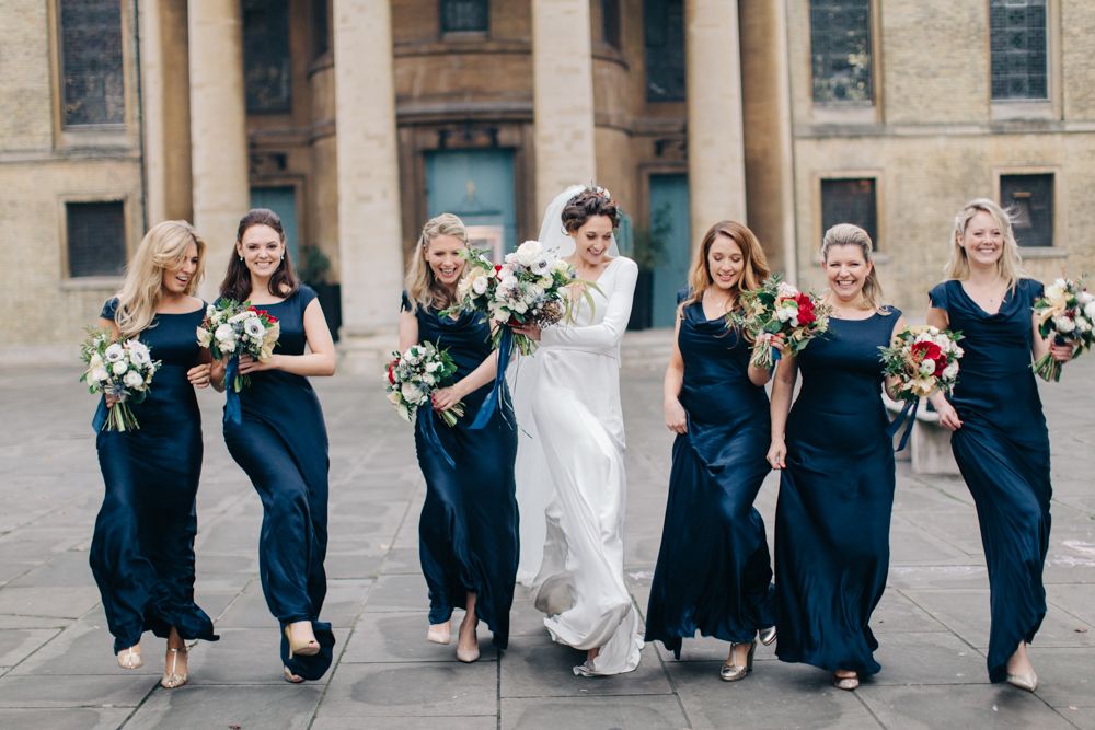 Ghost navy shop bridesmaid dress