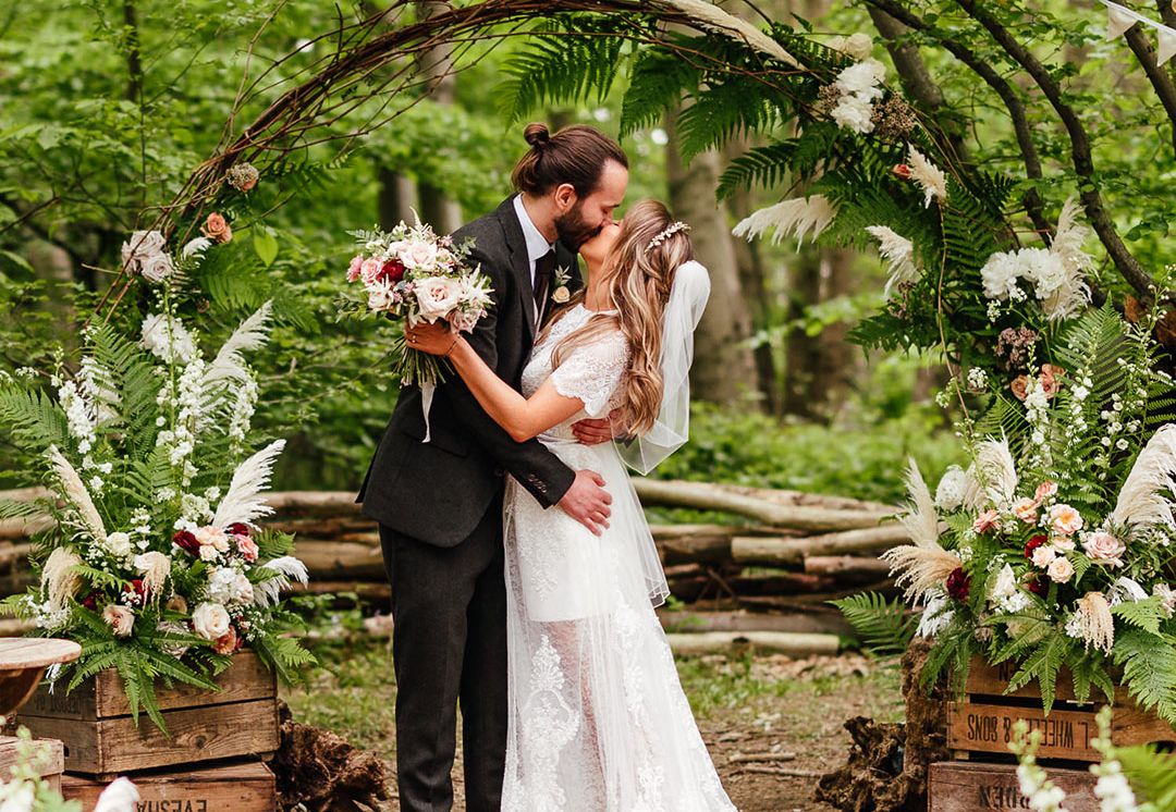 The Dreys Kent Woodland Wedding With Bespoke Wedding Dress