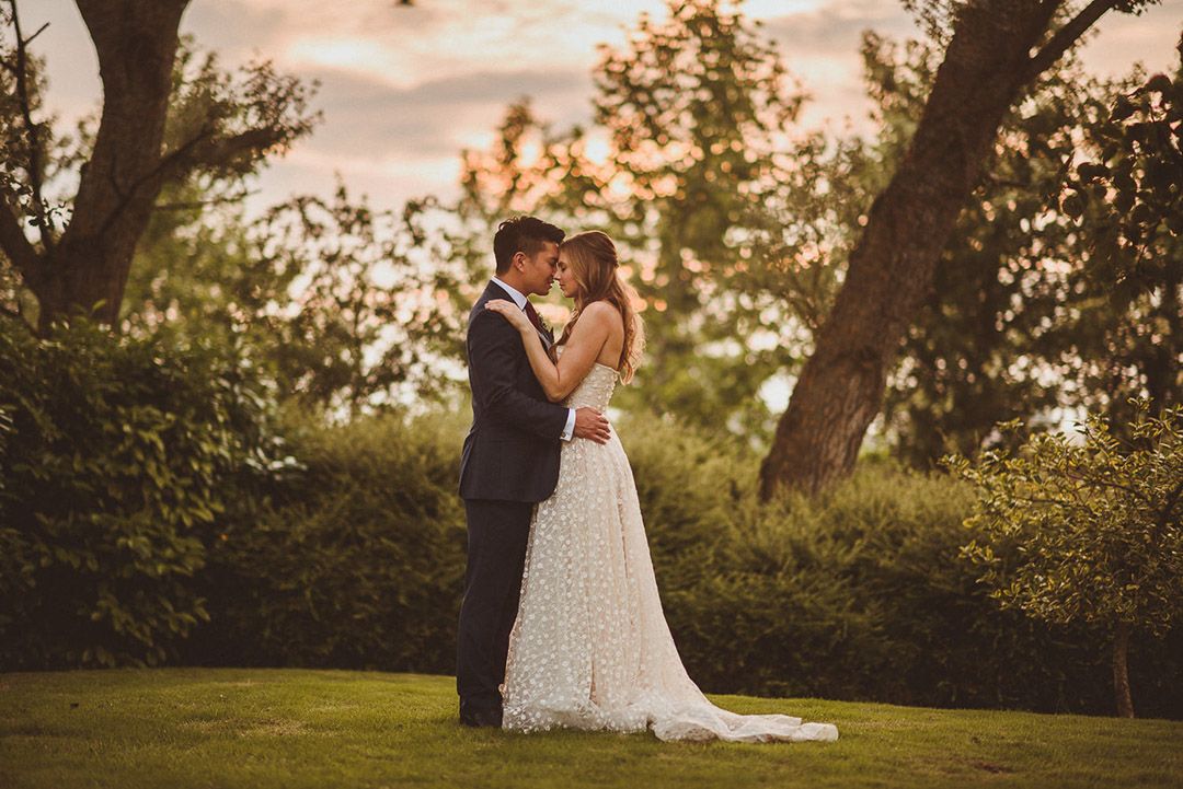 Pronovias Strapless Wedding Dress at Rustic Tythe Barn Launton