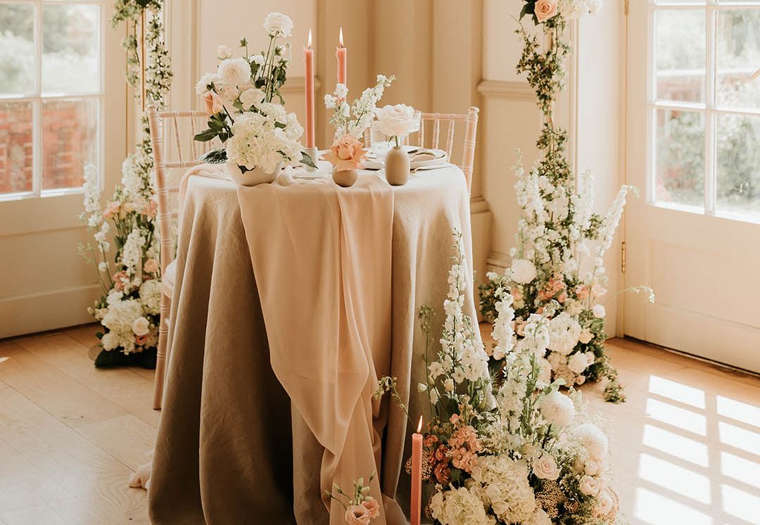 Romantic Elegant Wedding Theme at Hodsock Priory with Blush Blooms