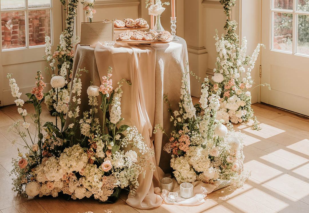 Romantic Elegant Wedding Theme at Hodsock Priory with Blush Blooms