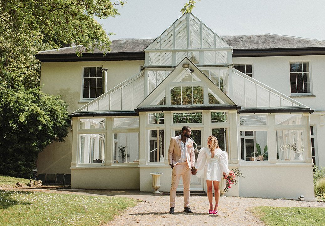 Pink Polstrong Manor Wedding Inspiration With Disco Balls