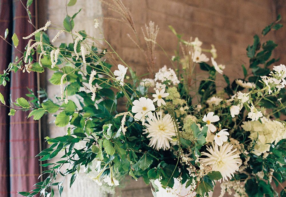 Summer Wedding Styling Inspiration Green and White Flowers & Foliage