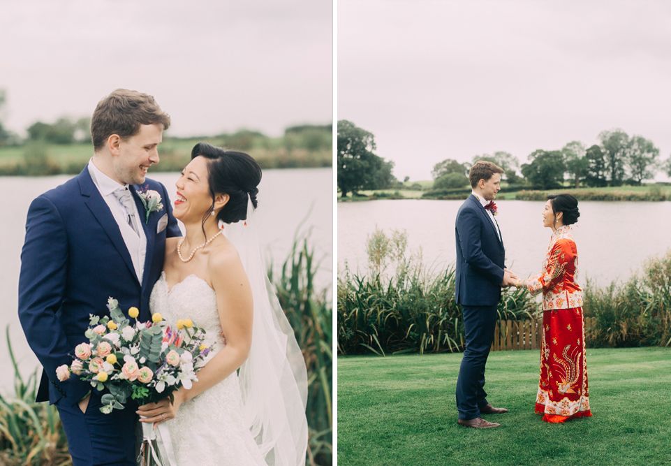 Chinese Wedding Dress and Classic White Bridal Gown for a Fusion Wedding at  Sandhole Oak Barn, Cheshire