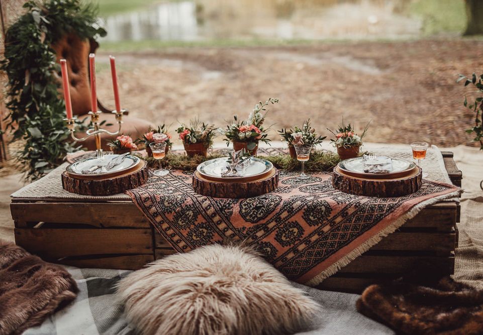 Coral Country Boho Inspiration in the Woodlands of Happy Valley Norfolk