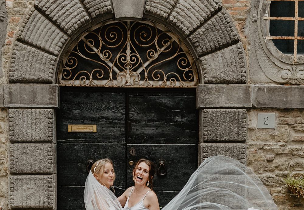 Spaghetti Strap Dresses For A Monastery Wedding In Tuscany - Rock My 