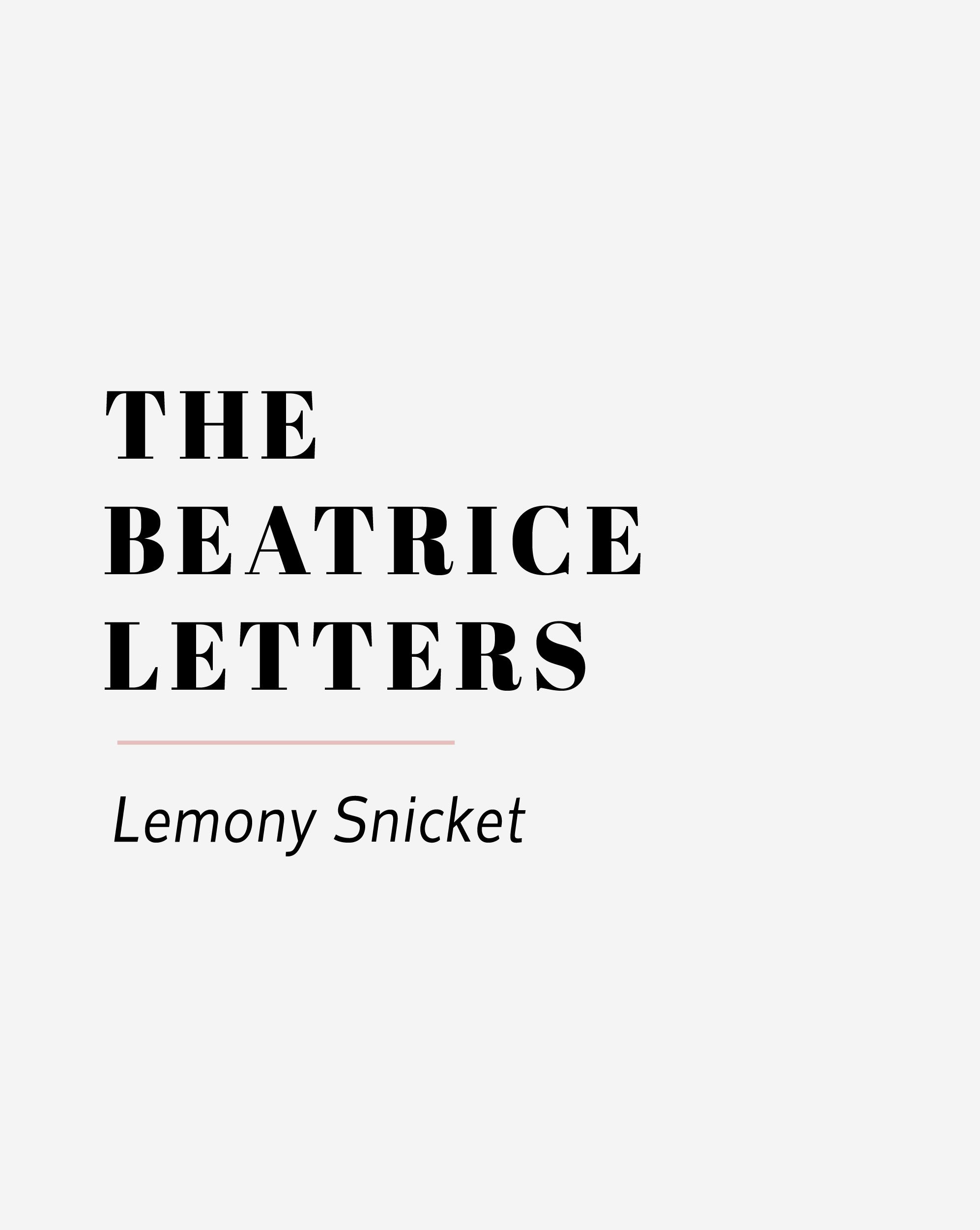 The Beatrice Letters By Lemony Snicket Wedding Reading the-beatrice-letters-by-lemony-snicket-wedding-reading