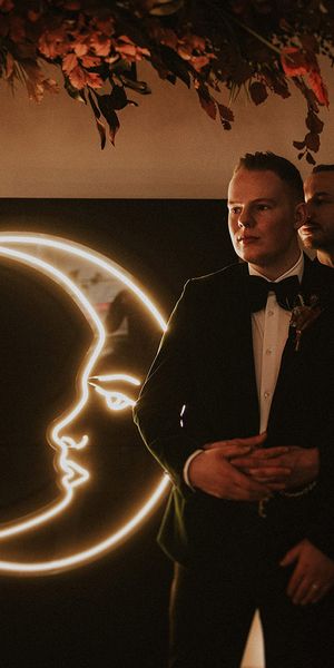 Spooky wedding at The Workshop and Loft with two grooms for gay wedding