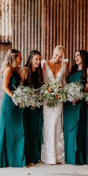 Rustic luxe Silchester Farm wedding with the bride in a Made With Love wedding dress.