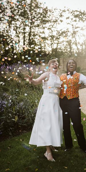 Lesbian wedding at Bowcliffe Hall with Ghanian traditions