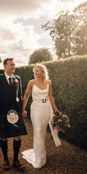 satin slip wedding dress