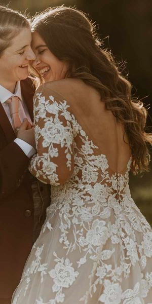 illusion sleeve wedding dress