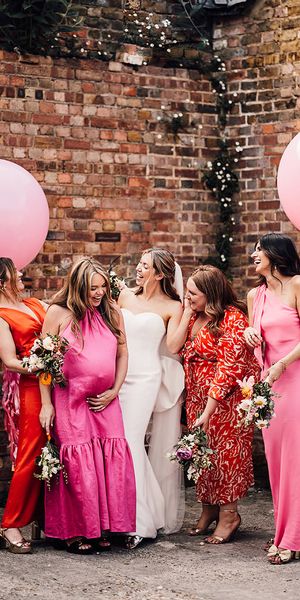Clapton Country Club wedding with pink bridesmaid dresses