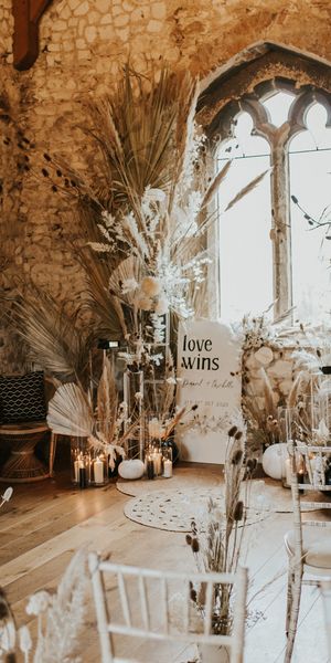  Dried Flowers Wedding Decor at Pentney Abbey 