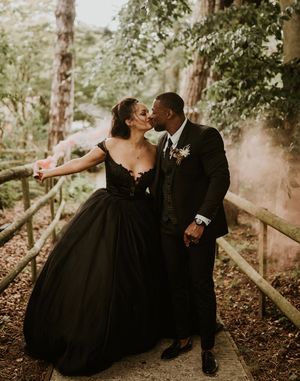 Black Strapless Wedding Dress