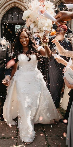 Kimpton Fitzroy London wedding with confetti exit