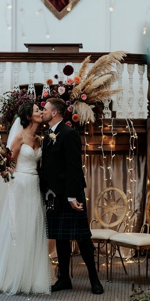 Stephanie Allin bridal gown at The Kings Chapel Old Amersham with hand-drawn favours and fabric wedding signs by Jodiedcmitchell Photography