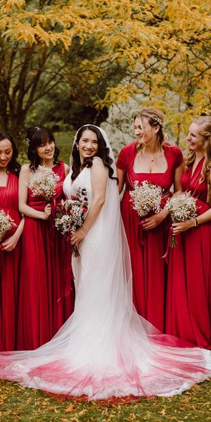 red lace wedding dress