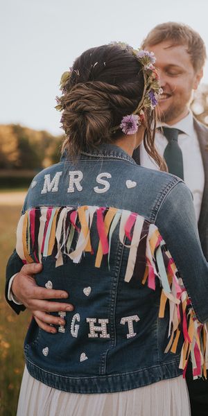 Bridal denim jacket ideas and inspiration with 32 ideas!