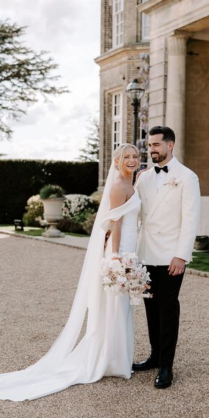 bride and groom at Hedsor House black tie wedding