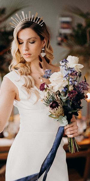 Moody Dark Wedding Flowers 1