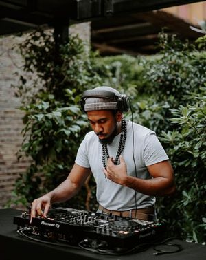 DJ playing for stag party