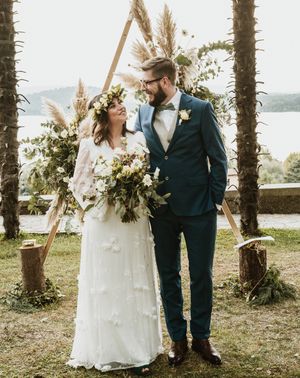 White Wedding Dress With Flowers