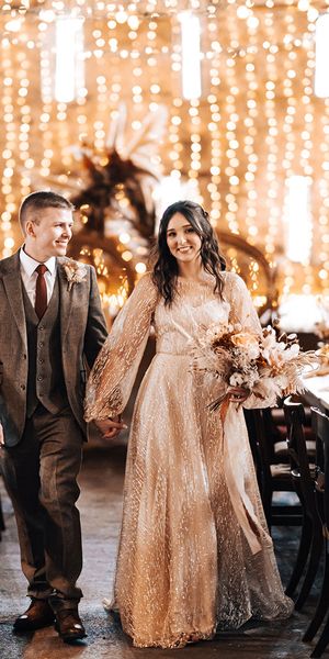 Sheer Gold Wedding Dress