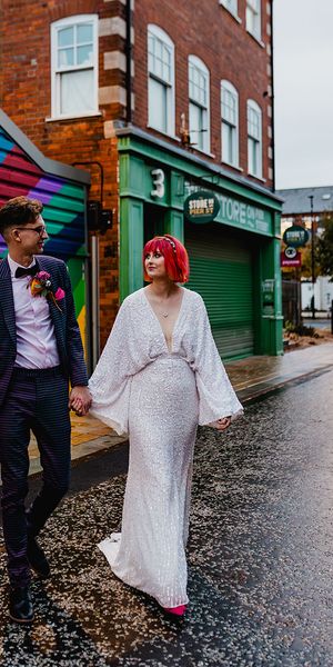 colourful music-themed wedding with wedding outfits from ASOS