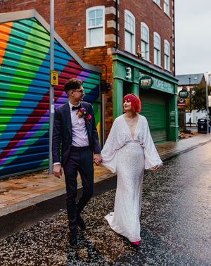 colourful music themed wedding with wedding outfits from ASOS
