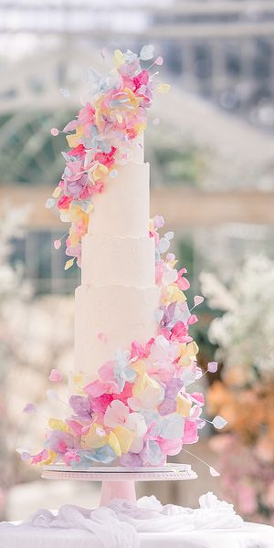 pastel summer wedding cake design