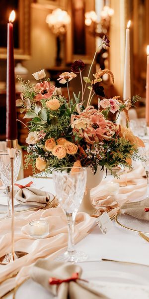 autumnal wedding theme at Somerley House