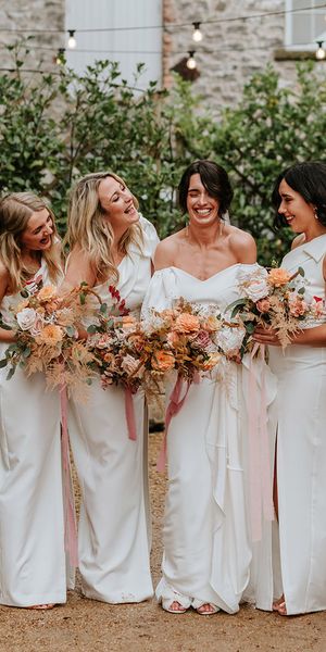 white bridesmaid dresses