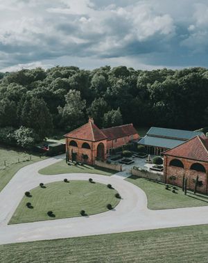 exterior view of nottinghamshire wedding venue, hazel gap barn