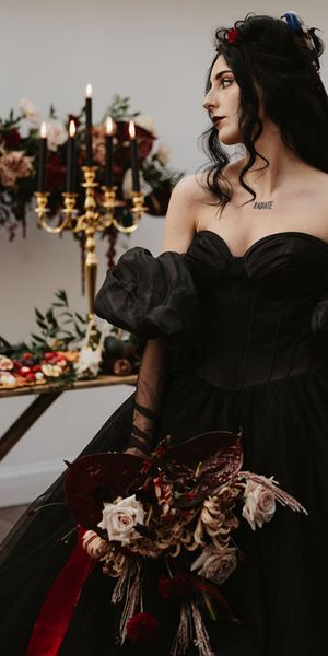 bride-in-black-wedding-dress-for-halloween-wedding