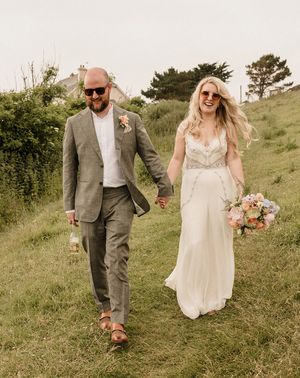 rosie matthew bigbury bay wedding
