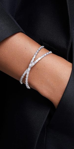 Infinity bracelet crystal cuff from Swarovski for traditional 15 year anniversary gift idea