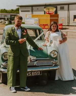 jaime lea and george at home wedding