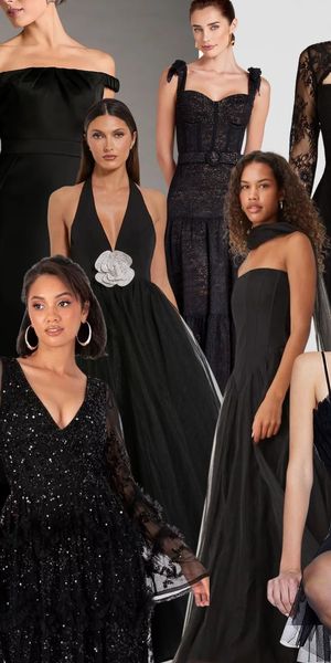 Edit of the best black wedding dresses to shop by Rock My Wedding, including Coast, Nadine Merabi, ASOS, Mac Duggal