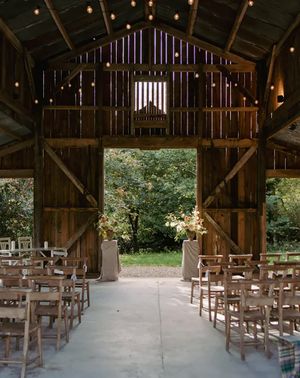 indoor barn ceremony area at nancarrow farm in cornwall
