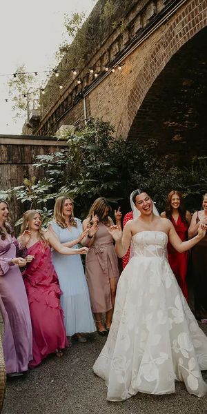 Mismatched colourful bridesmaid dresses styled on different body types