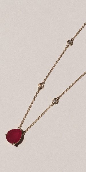 Ruby pendant necklace from the diamond store 40th anniversary gift
