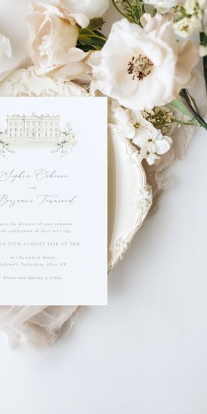 Venue illustration Invitation with Flowers