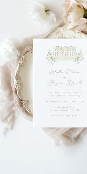 Venue illustration Invitation with Flowers