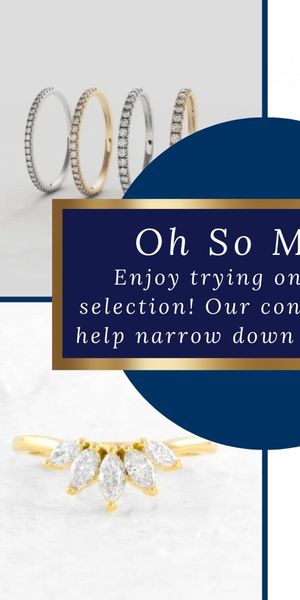 A selection of wedding rings in gold and platinum 
