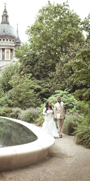Bride and groom at Norwich Castle - by Magpie Magpie Photography
