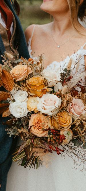 Autumn wedding flower bouquet
